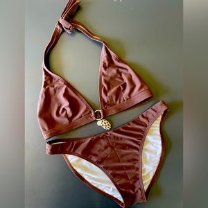 Letarte | Halter Bikini | Matte Chocolate Brown